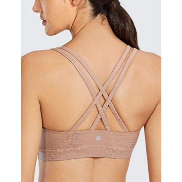 CRZ YOGA Women's Strappy Sports Bra - Comfort & Style for Active Women