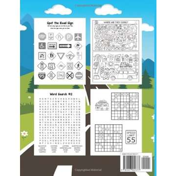 Road Trip Activity Book: Travel Games and Puzzles for Kids 6-12