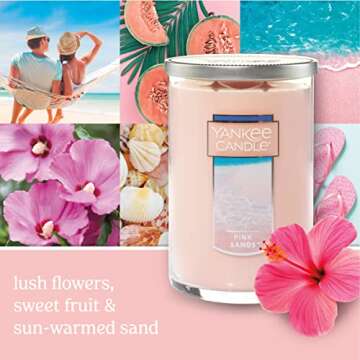 Yankee Candle Pink Sands Scented, Classic 22oz Large Tumbler 2-Wick Candle, Over 75 Hours of Burn Time, Premium Quality, Exotic Island Escape