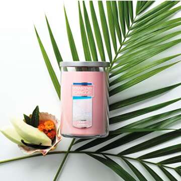 Yankee Candle Pink Sands Scented, Classic 22oz Large Tumbler 2-Wick Candle, Over 75 Hours of Burn Time, Premium Quality, Exotic Island Escape