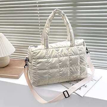 Puffy Crossbody Bag Quilted Crossbody Handbags for Women Lightweight Puffer Shoulder Bag Down Cotton Padded Hobo Bag