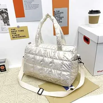 Puffy Crossbody Bag Quilted Crossbody Handbags for Women Lightweight Puffer Shoulder Bag Down Cotton Padded Hobo Bag