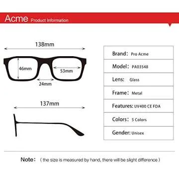 Pro Acme Small Square Sunglasses for Women Men 100% Real Glass Lens Hexagonal Frame (C8 | Gold | Grey, NEW-54)