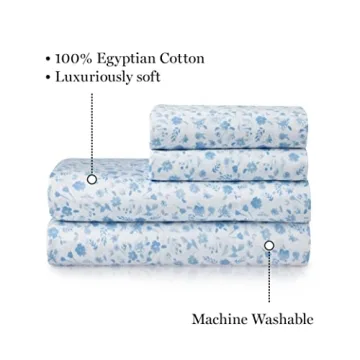 Martha Stewart Egyptian Cotton Full Sheet Set - Floral Design