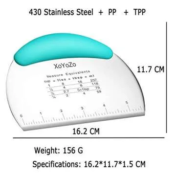 Premium Dough Scraper Cutter with Non-Slip Grip Blue