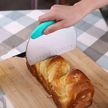Premium Dough Scraper Cutter with Non-Slip Grip Blue