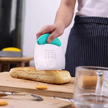 Premium Dough Scraper Cutter with Non-Slip Grip Blue