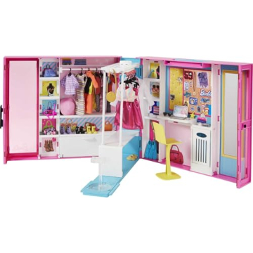 Barbie Dream Closet Playset with 30+ Clothes & Accessories for Barbie Fashion Dolls Including 5 Outf...