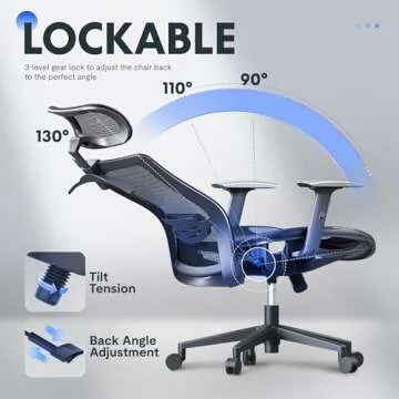 FLEXISPOT Ergonomic Office Chair High Back Mesh Swivel Computer Chair Home Office Desk Chairs with Wheels Lumbar Support Deep Black