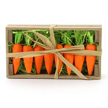 WEWILL 8PCS Lifelike 2‘’ Artificial Easter Carrots Foam Craft Ornaments Bunny Girl Gifts Spring ...