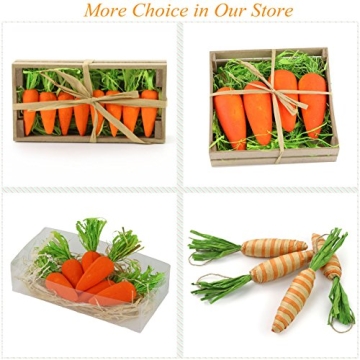 WEWILL 8PCS Lifelike 2‘’ Artificial Easter Carrots Foam Craft Ornaments Bunny Girl Gifts Spring Tree Decoration Easter Party Home Favors