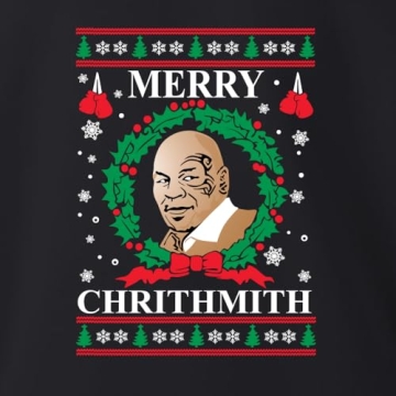 Wild Bobby Merry Chrithmith Ugly Christmas Sweater Unisex Crewneck Graphic Sweatshirt, Black, X-Large