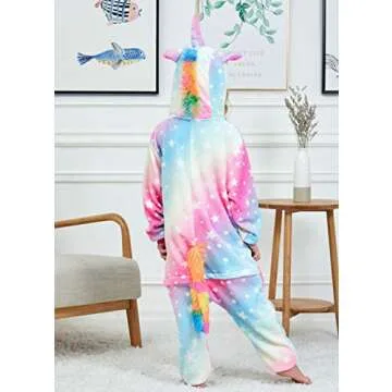 CHETOSHO Girls Unicorn Hooded Onesie Costume Ages 7-8