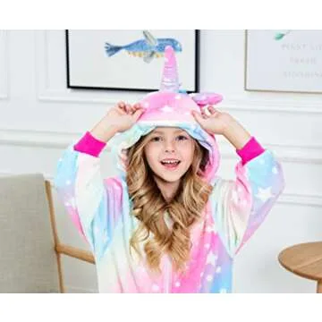 CHETOSHO Girls Unicorn Hooded Onesie Costume Ages 7-8