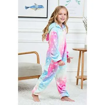 CHETOSHO Girls Unicorn Hooded Onesie Costume Ages 7-8