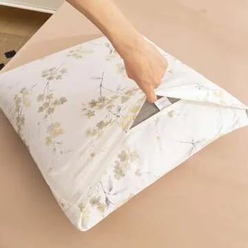 ECOCOTT 2 Pack Pillowcase Euro Size with Vintage Wash Painting Floral Pillow Cases Set, 100% Cotton Queen Pillow Covers Envelope Closure (Euro, 26"x26")