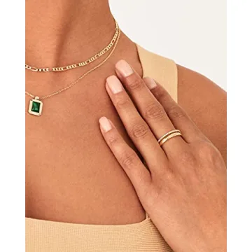 PAVOI Gold Plated Cubic Zirconia Dual Stacking Rings