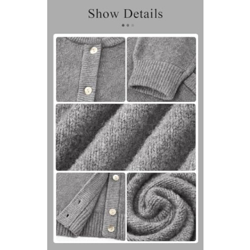 PRETTYGARDEN Womens Button Up Sweaters Fall 2024 Long Sleeve Open Front Soft Cardigan Sweaters for Women Trendy Outfits (Grey, XX-Large)
