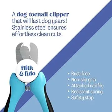 Fifth & Fido Dog Nail Clippers for Large Dogs - Sharp Nail Clipper with Quick Sensor - Trimmer for Thick Nails - Dog Nail Trimmer for Large Breed Dogs