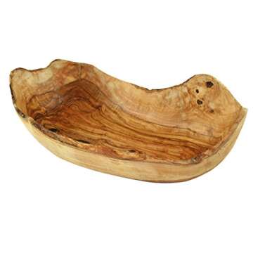 Natural Olive Wood Rustic Fruit Bowl - Eco-Friendly Home Decor