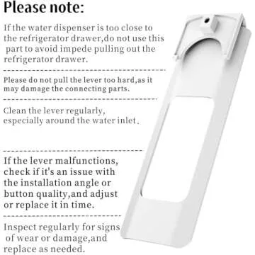 Water Dispenser Handle for Refrigerator - Universal Fit, One-Handed Operation, Compatible for Whirlpool, Jenn Air, Kitchen Aid (White)