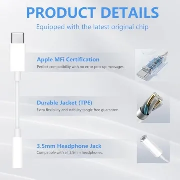 Seulliya USB C to 3.5mm Adapter for Hi-Res Audio