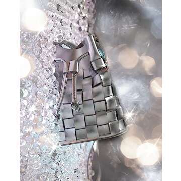 TIJN Tote Bag for Women, Mini Bucket Crossbody Top-Handle Vegan Leather Small Sized Retro Handbag (A...