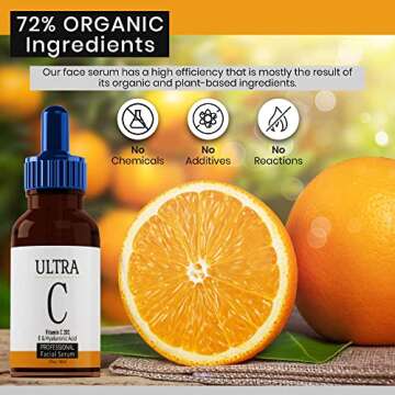 ULTRA Vitamin C & Hyaluronic acid face serum, Hydrating, 20% Vitamin C, Reduction of wrinkles, fine lines, dark spots, Anti-Aging Serum