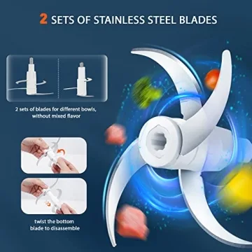 Bear Food Processor with 2 Glass Bowls for Easy Prep