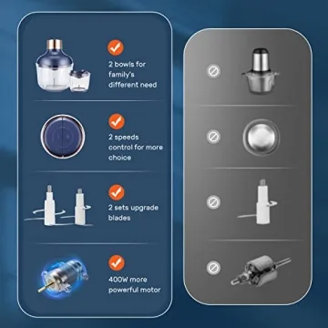 Bear Food Processor with 2 Glass Bowls for Easy Prep