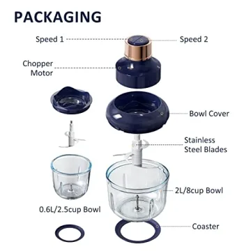 Bear Food Processor with 2 Glass Bowls for Easy Prep