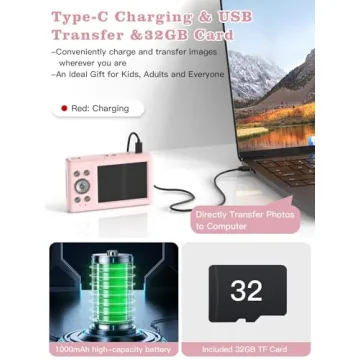 Upgrade Kids Camera, 56MP FHD 1080P with 16x Zoom