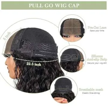 Hidden Strap Water Wave Lace Front Wig for Versatility