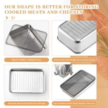 Hushee 6 Pack Stainless Steel Food Storage Containers