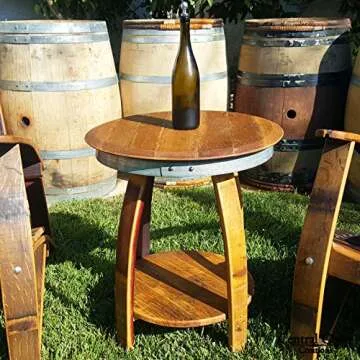 Adirondack Chair Set - Handcrafted Wine Barrel Outdoor Furniture