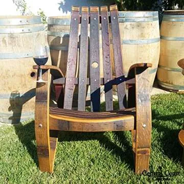 Adirondack Chair Set - Handcrafted Wine Barrel Outdoor Furniture