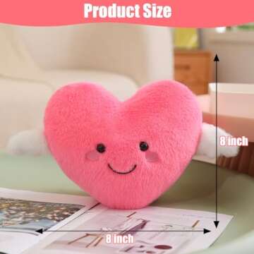 Finebee Pink Heart Plush Toy Cute Heart Stuffed Animal Soft Pillow Plushies Kawaii Heart Shape Plush...