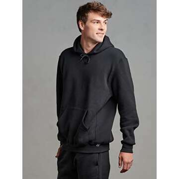 Russell Athletic Men's Dri Power Hooded Pullover Sweatshirt, Black, Large