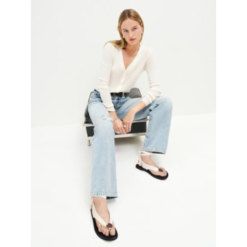 GTBINGGO Comfortable White Flat Sandals for Women