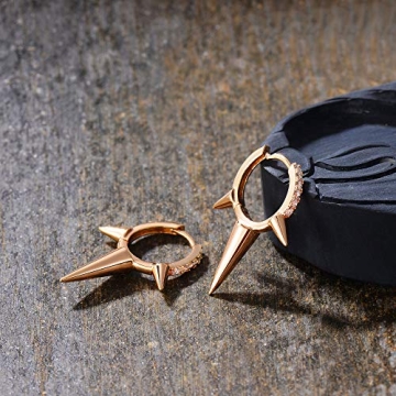 Elegant Mevecco Gold Spike Hoop Earrings for Women