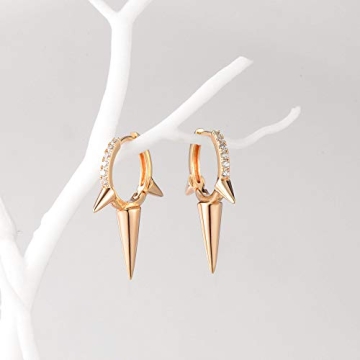 Elegant Mevecco Gold Spike Hoop Earrings for Women