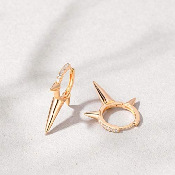 Elegant Mevecco Gold Spike Hoop Earrings for Women