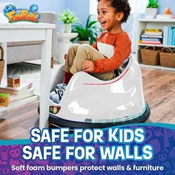 FunPark 6V Bumper Car for Toddlers, Kids Bumper Car, Electric Toddler Ride On Toys for Kids, Baby Bumper Car, Ages 1.5-4 Years, LED Lights, 360 Degree Spin, Supports up to 66 pounds (No Remote)