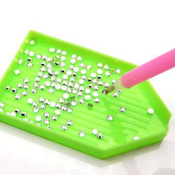 Toosunny 40 Pack Plastic Bead Sorting Trays Diamond Rhinestone Tray Diamond Painting Tray Cross Stitch Nail Art Tray Plate for DIY Art Craft 2 Types