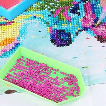 Toosunny 40 Pack Plastic Bead Sorting Trays Diamond Rhinestone Tray Diamond Painting Tray Cross Stitch Nail Art Tray Plate for DIY Art Craft 2 Types
