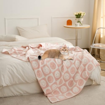 Ultra-Soft Smiley Face Checkered Throw Blanket for Cozy Nights