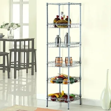 LANGRIA 6-Tier Bathroom Shelving Unit with 198 lbs Capacity