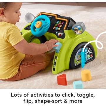 Fisher-Price Baby & Toddler Learning Toy Laugh & Learn Sit & Steer Driver Car Activity Center with Smart Stages for Ages 6+ Months