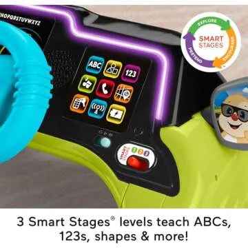 Fisher-Price Baby & Toddler Learning Toy Laugh & Learn Sit & Steer Driver Car Activity Center with Smart Stages for Ages 6+ Months