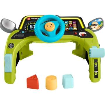 Fisher-Price Baby & Toddler Learning Toy Laugh & Learn Sit & Steer Driver Car Activity Center with Smart Stages for Ages 6+ Months